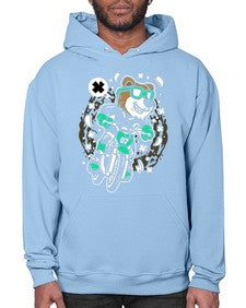 Bear motocross rider 15# - cartoon animals- Hoodie
