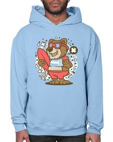 Bear surfing 17# - cartoon animals- Hoodie