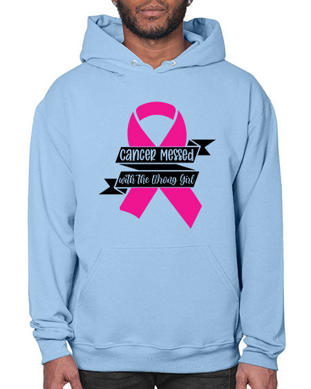 Cancer Messed with the Wrong Girl 30# - breast cancer- Hoodie