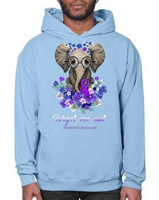 Forget me not Alzheimers Awareness Elephant Flower 150# - alzheimers- Hoodie