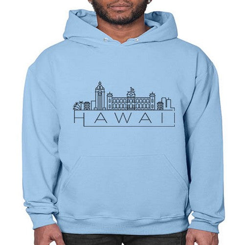 Hawaii Minimal Skyline 824# - cities- Hoodie