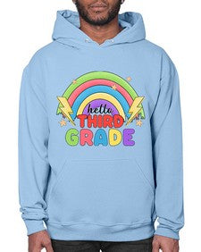 Hello third Grade Rainbow 348# - third grade- Hoodie