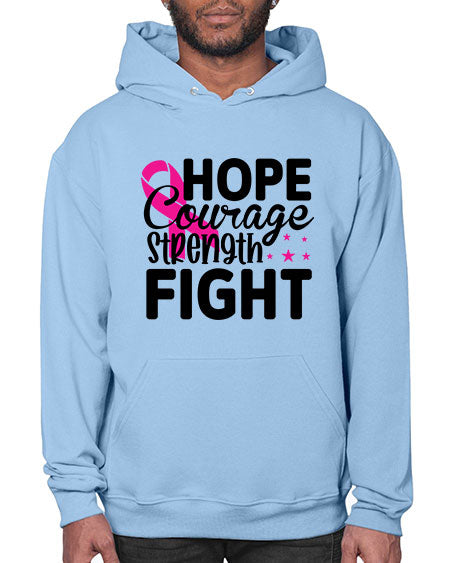 Hope Courage Strength Fight 21# - breast cancer- Hoodie