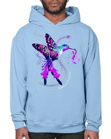 Hummingbird Holding Purple Ribbon Alzheimers Awareness 166# - alzheimers- Hoodie