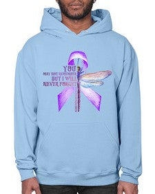 I Will Never Forge Alzheimer Awareness 179# - alzheimers- Hoodie
