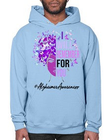 I Will Remember For You Alzheimer Awareness Womens Butterfly 181# - alzheimers- Hoodie