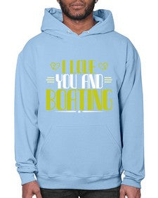 I love you and Boating 19# - boats- Hoodie