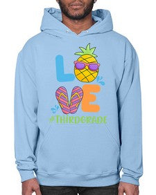 LOVE third Grade Summer Pineapple 527# - third grade- Hoodie