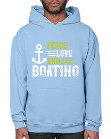 Peace Love and Boating 33# - boats- Hoodie