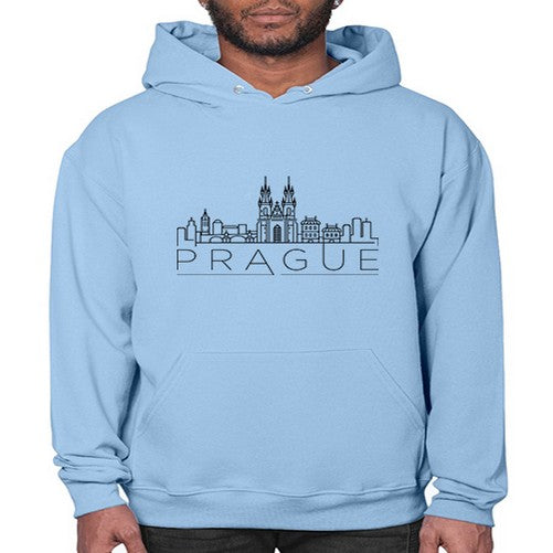 Prague Minimal Skyline 1685# - cities- Hoodie