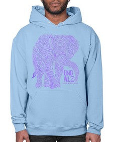 Purple Elephant Alzheimer Awareness 210# - alzheimers- Hoodie