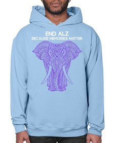 Purple Elephant Alzheimer Awareness 211# - alzheimers- Hoodie