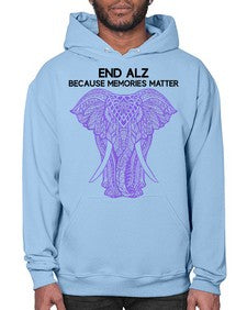 Purple Elephant Alzheimer Awareness 212# - alzheimers- Hoodie