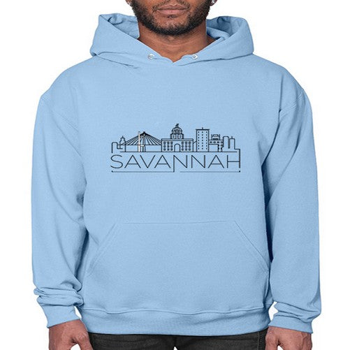 Savannah Minimal Skyline 1804# - cities- Hoodie