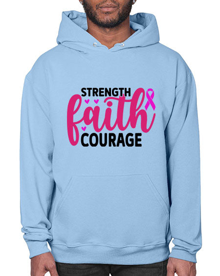 Strength Faith Courage 8# - breast cancer- Hoodie