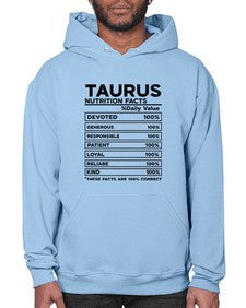 Taurus Nutrition Facts 490# - taurus- Hoodie