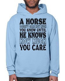 a horse doesnt care how much you know until - horse- Hoodie