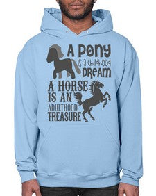 a pony is childhood dream a horse is an adult - horse- Hoodie