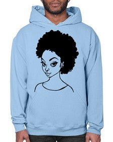 afro woman girl lady 68# - black girls or women- Hoodie