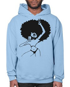 afro woman taking selfie 66# - black girls or women- Hoodie