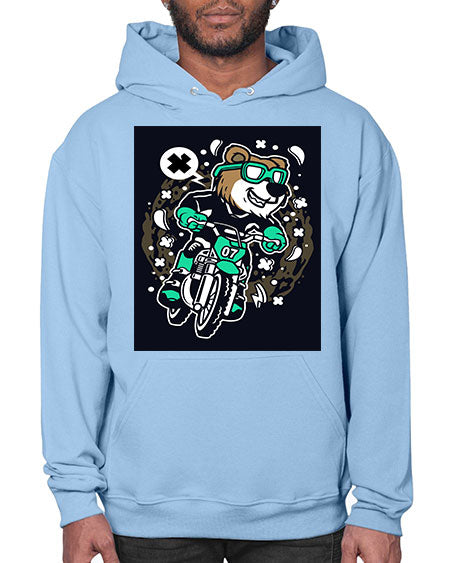 bear motocross rider 37# - bears - animals- Hoodie