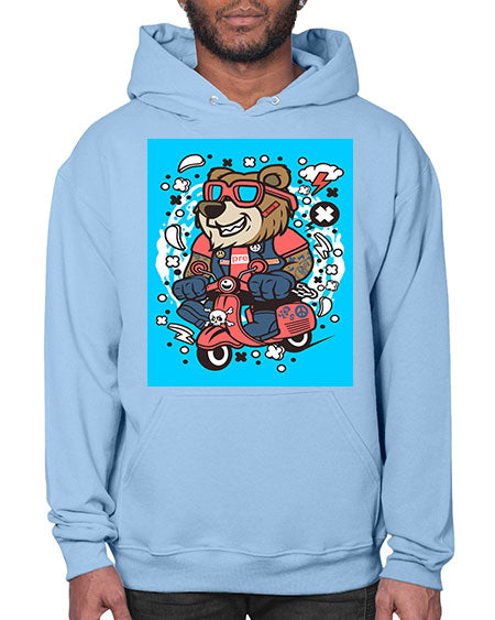 bear scooterist 41# - bears - animals- Hoodie