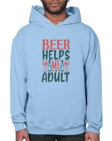 beer helps me adult 646# - beer- Hoodie