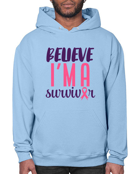 believe im a survivor Style 16# - breast cancer- Hoodie
