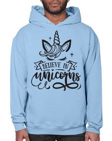 believe in unicorns black 55# - unicorn- Hoodie