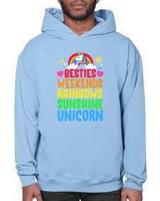 besties weekends rainbows sunshine unicorn 58# - unicorn- Hoodie