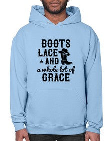 boots lace and a whole lot of grace 268# - western- Hoodie
