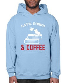 cats book and coffee Style 37# - cats- Hoodie