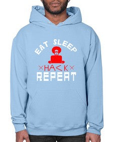eat sleep hack repeat 48# - computer- Hoodie