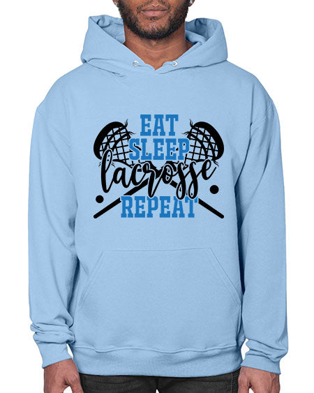 eat sleep lacrosse repeat 15# - lacrosse- Hoodie