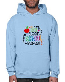 eat sleep school repeat 45# - general school- Hoodie
