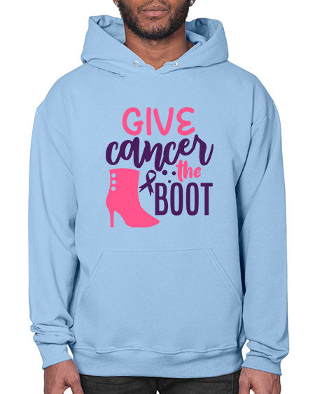 give cancer the boot Style 11# - breast cancer- Hoodie