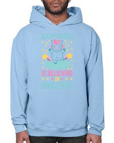 happiness is believing in unicorns 163# - unicorn- Hoodie
