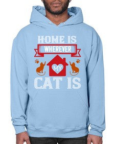 home is wherwever my cat is Style 51# - cats- Hoodie