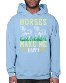 horses make me happy Style 40# - horse- Hoodie