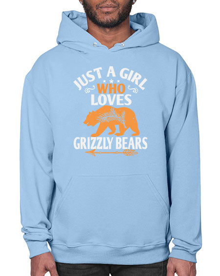 just a girl who loves grizzly bears 159# - bears - animals- Hoodie