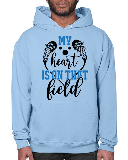 my heart is on that field 13# - lacrosse- Hoodie