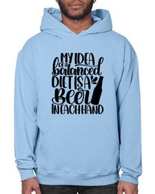 my idea of a balanced diet 1425# - beer- Hoodie