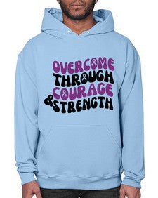 overcome through courage strength 204# - alzheimers- Hoodie