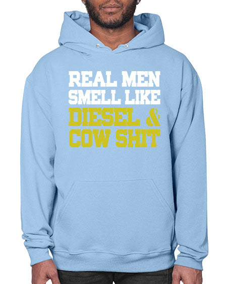 real men smell like diesel and cow poop - cow- Hoodie