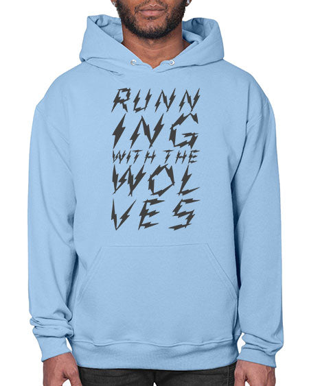 running with the wolves - wolf- Hoodie