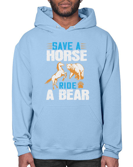 save a horse ride a bear 245# - bears - animals- Hoodie