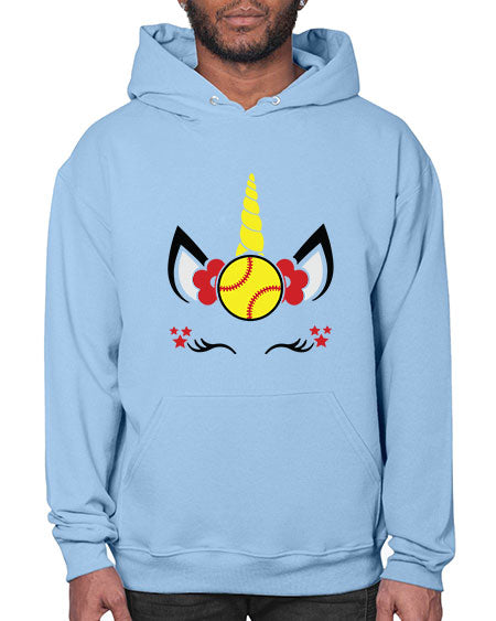 softball unicorn 398# - softball- Hoodie