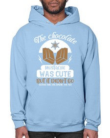 the chocolate mustache was cute but it didnt go with his blonde head 415# - chocolate- Hoodie