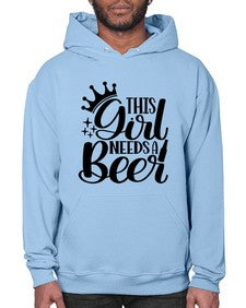 this girl needs a beer 1643# - beer- Hoodie