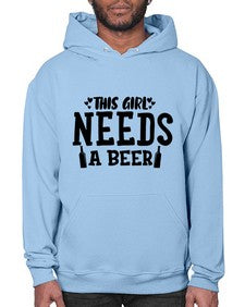 this girl needs a beer 432# - beer- Hoodie